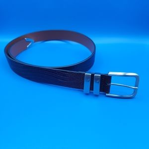 Johnston Murphy Lizard Grain Men's Leather Belt Size 36 Waist Congac Brown New